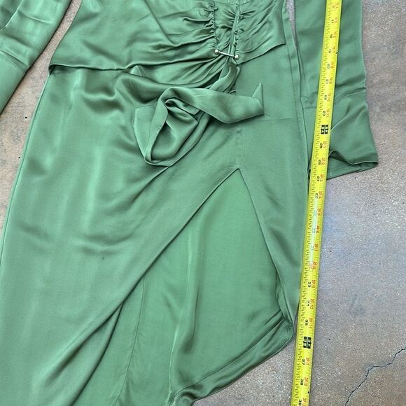 Nicholas Women's Green Josefa V-Neck Long Sleeve Midi Dress 2 - Picture 10 of 12